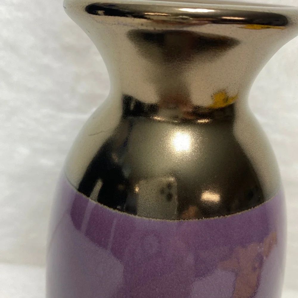 Purple Green Ceramic Vase Art Pottery Decorative Home Decor‎ Flower Vase